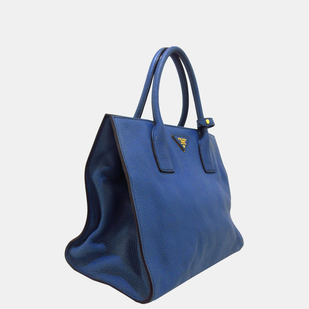 

Prada Blue Vitello Daino Satchel