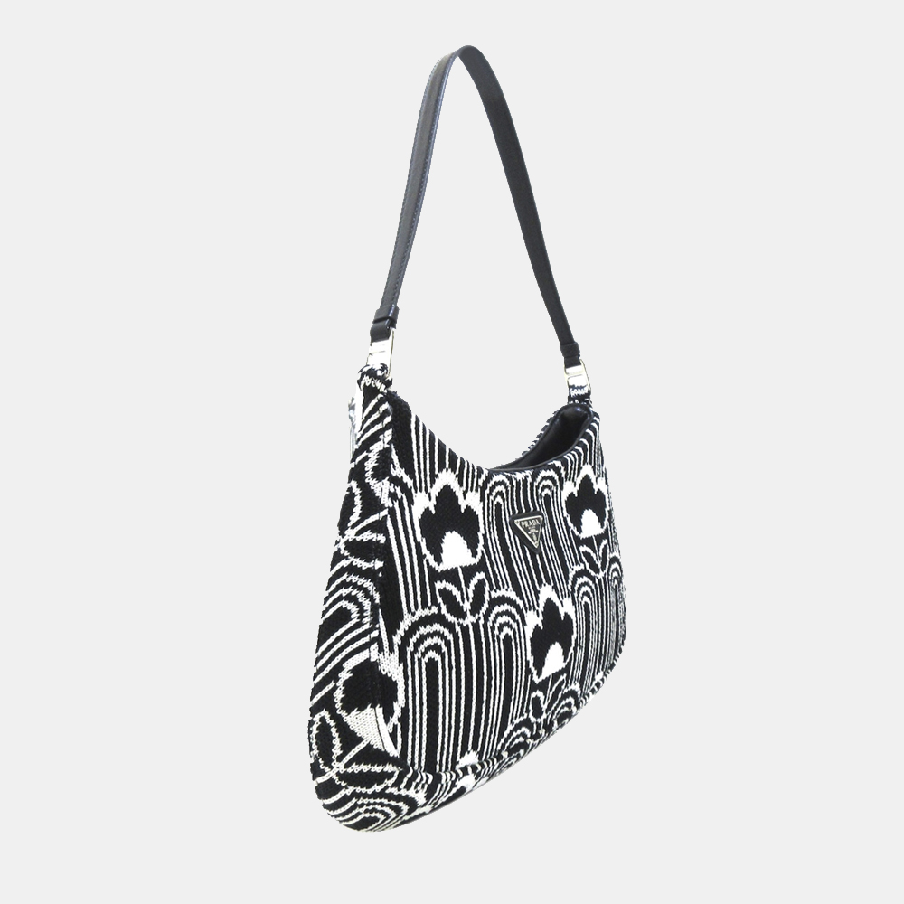 

Prada Black Cleo Canvas Shoulder Bag