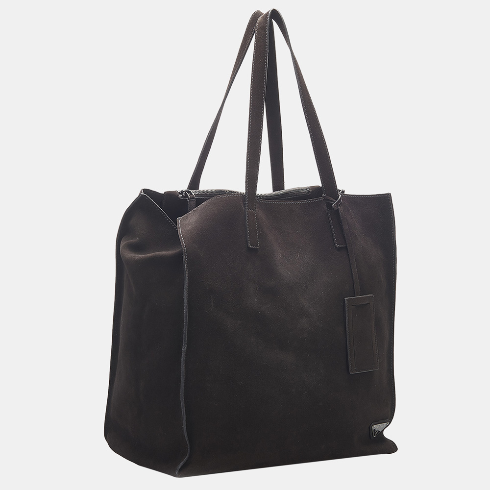 

Prada Brown Suede Satchel