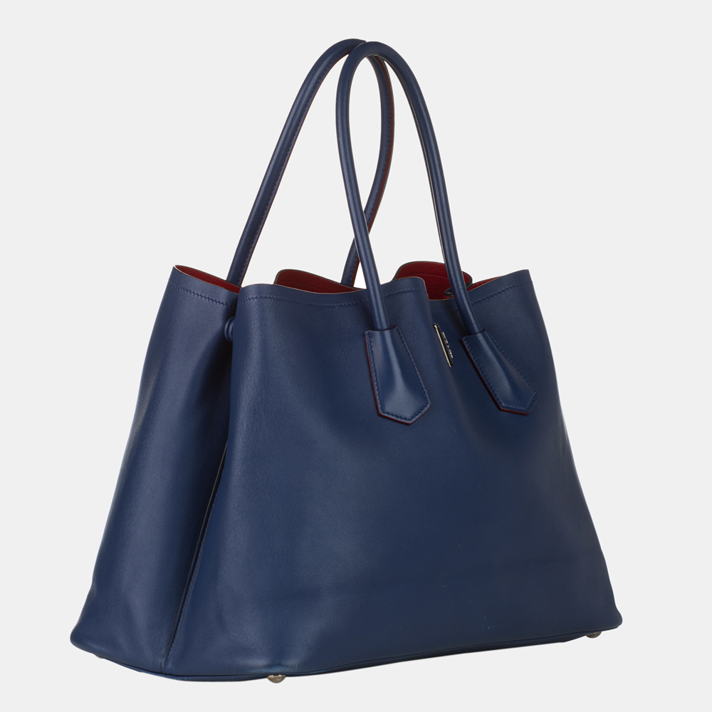 

Prada Blue Saffiano Cuir Double Tote Bag