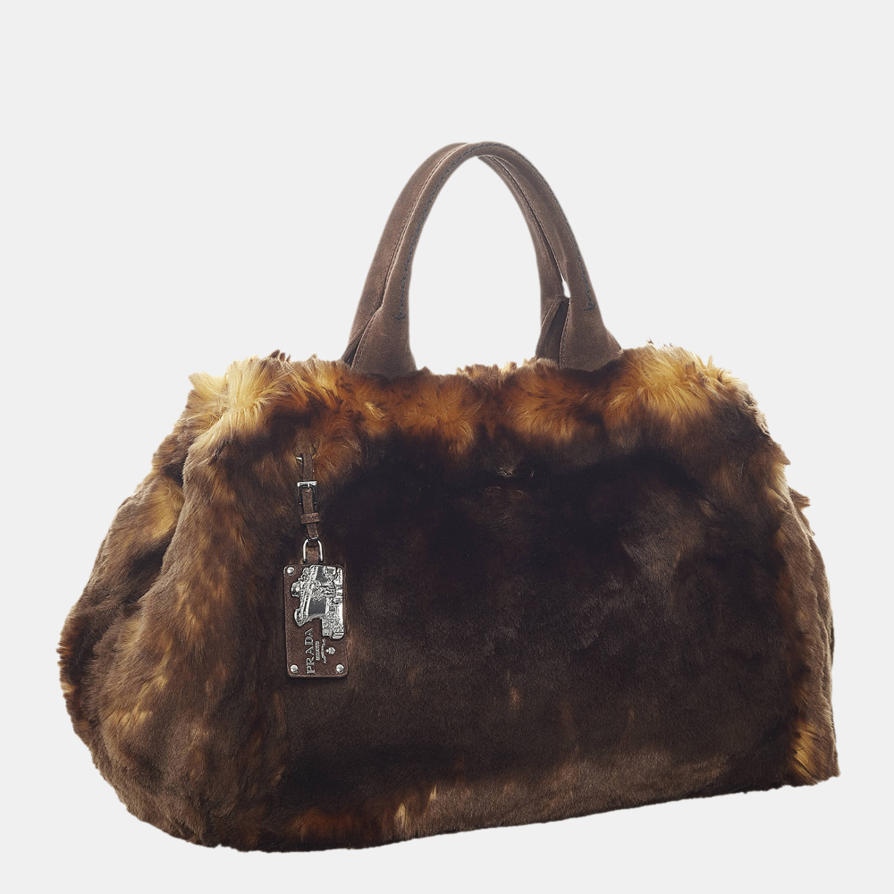 

Prada Brown Fur Tote Bag
