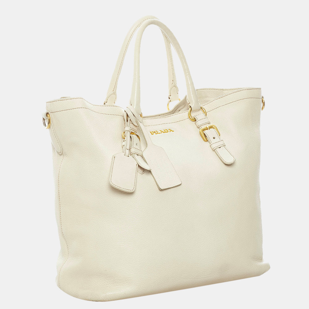 

Prada White Leather Satchel