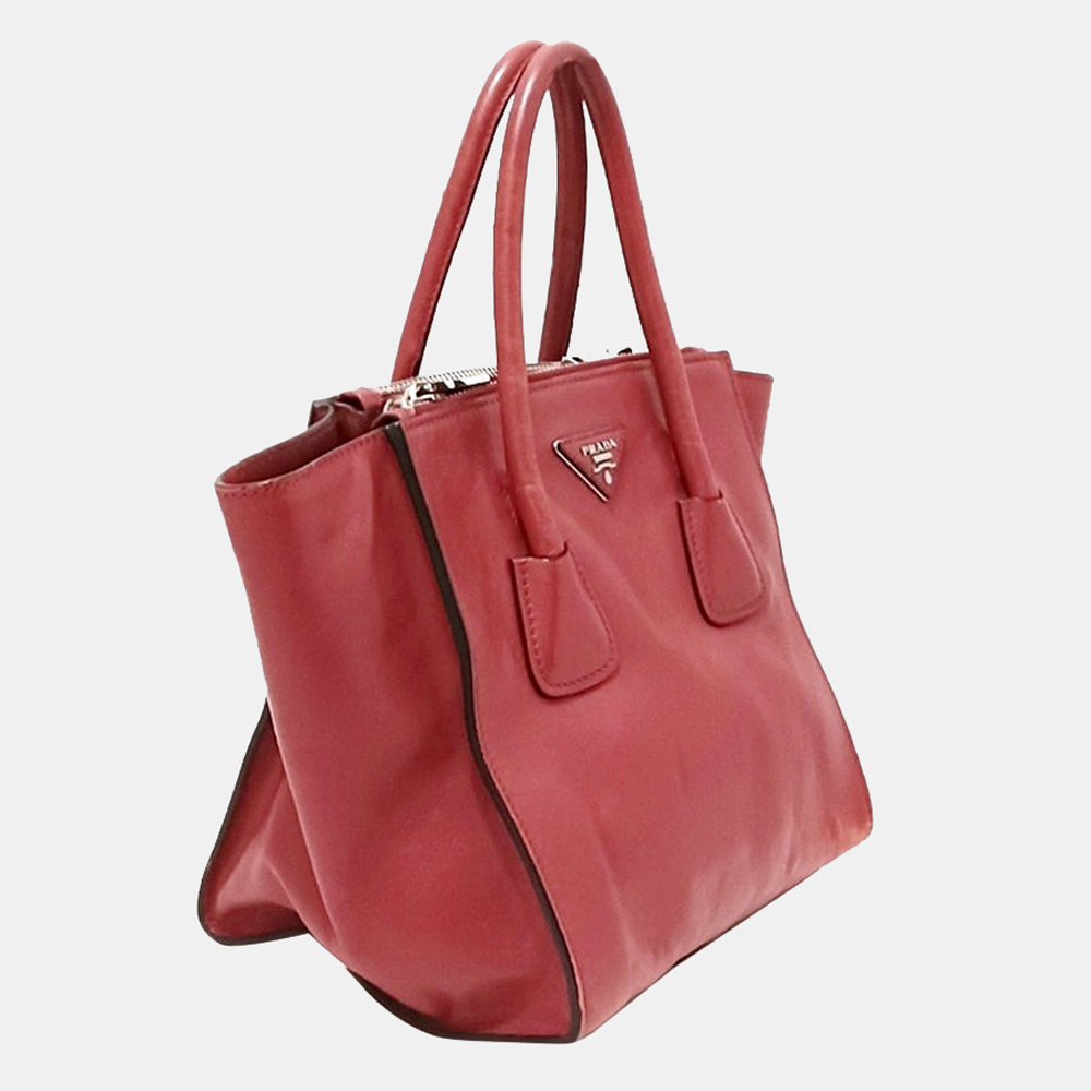 

Prada Red Twin Pocket Leather Handbag