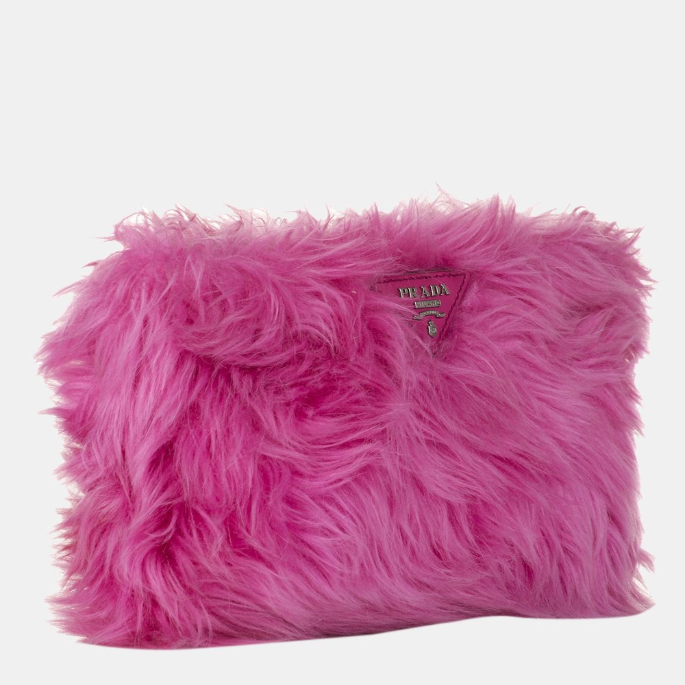 

Prada Pink Fur Clutch Bag