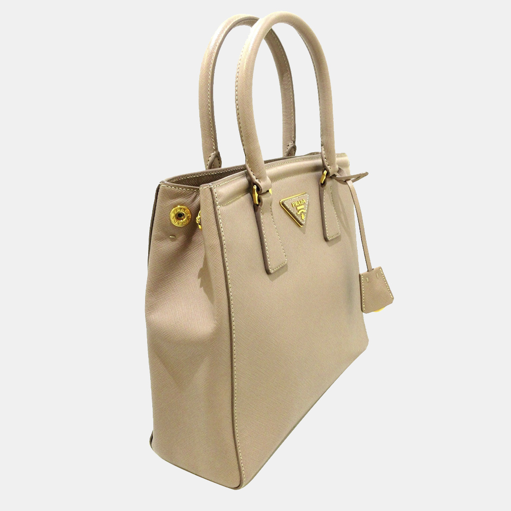 

Prada Brown Saffiano Lux Double Zip Galleria Handbag