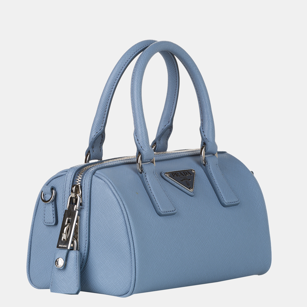 

Prada Blue Saffiano Leather Satchel