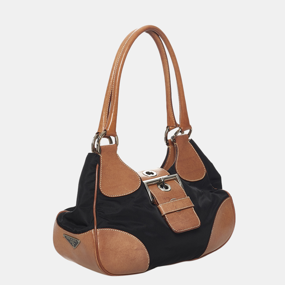 

Prada Black/Brown Tessuto Shoulder Bag