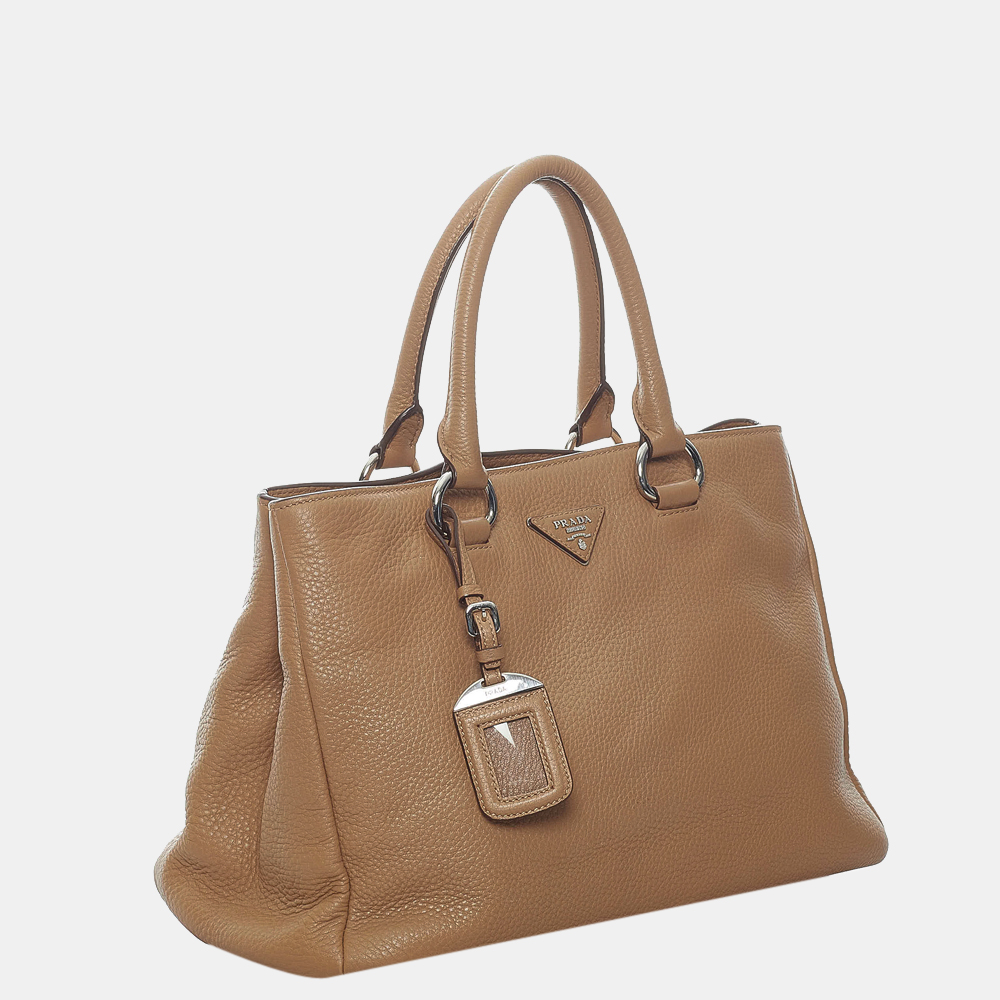 

Prada Brown Vitello Daino Tote Bag
