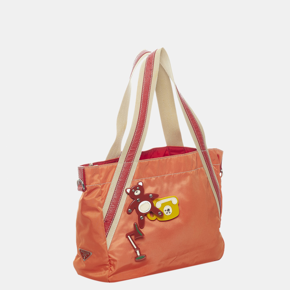 

Prada Orange/Multi Color Tessuto Tote Bag, Multicolor