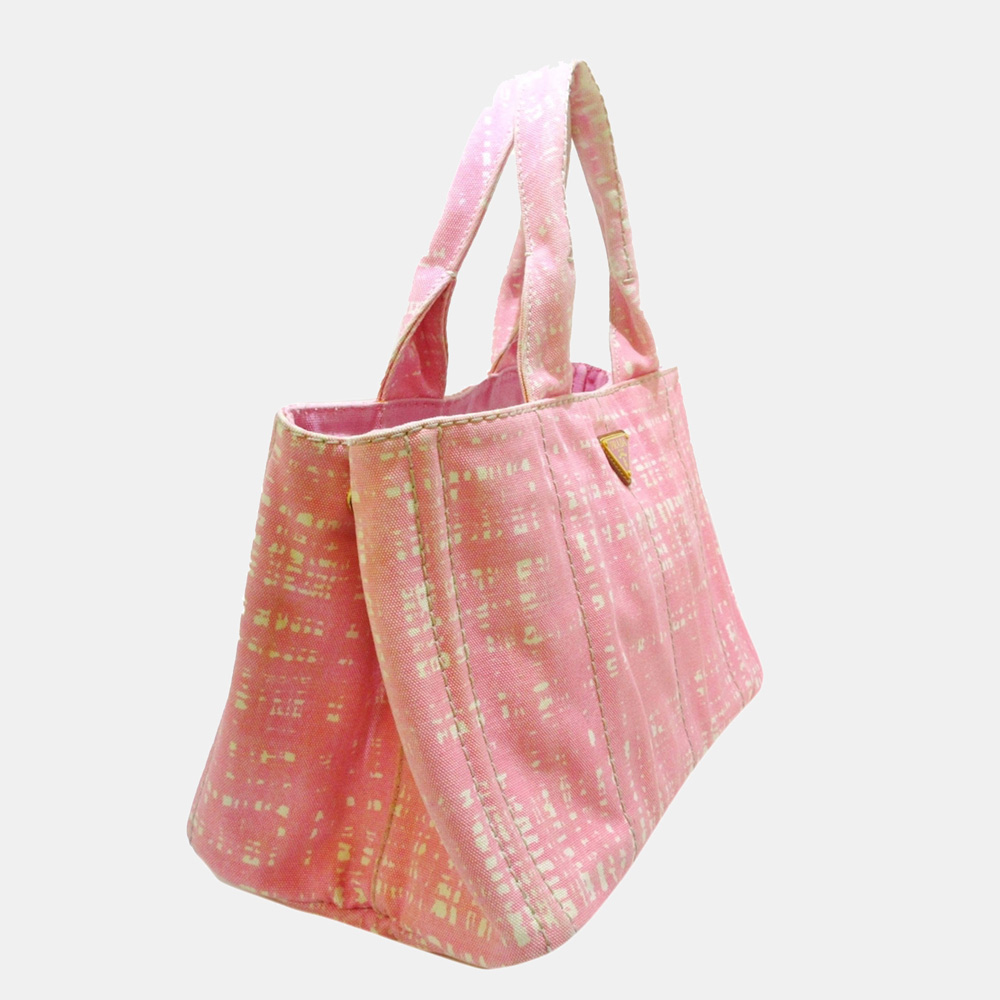 

Prada Pink Printed Canapa Handbag