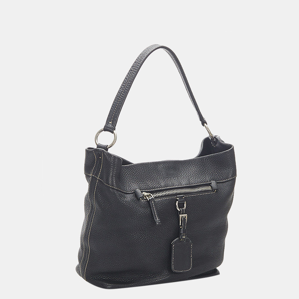 

Prada Black Leather Shoulder Bag