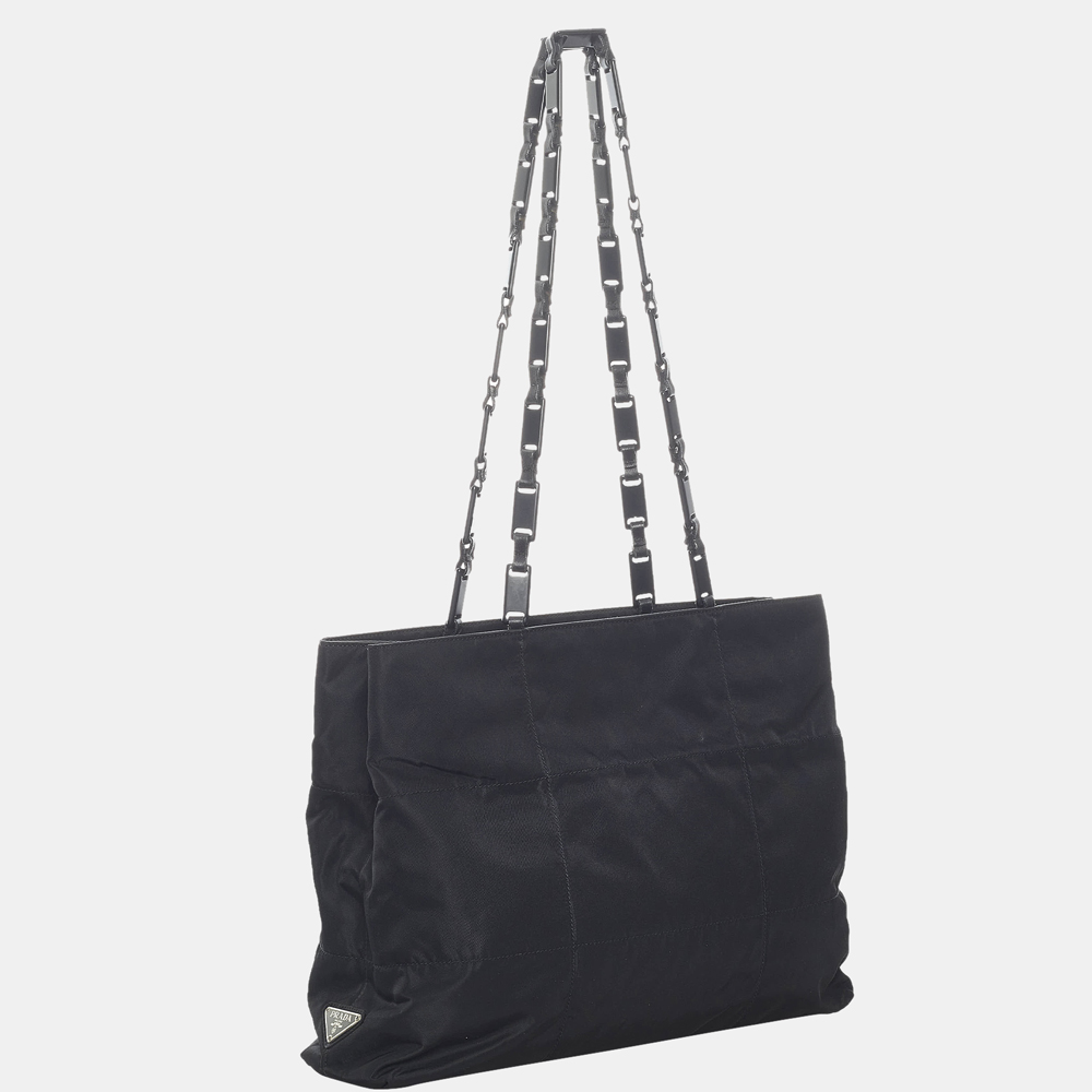 

Prada Black Tessuto Chain Shoulder Bag