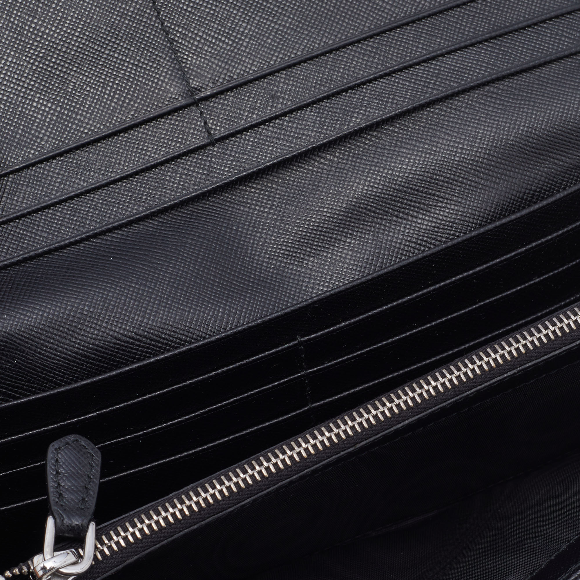 

Prada Black Saffiano Leather Flap Continental Wallet
