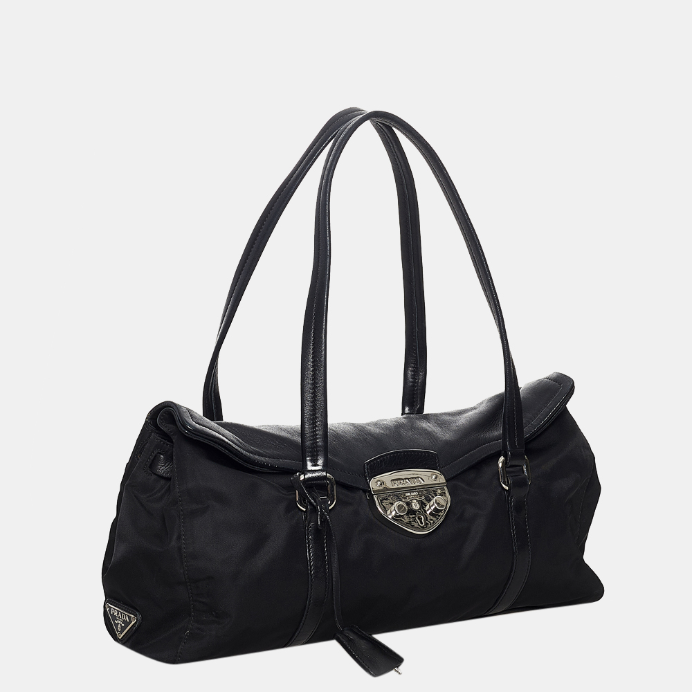 

Prada Black Sound Lock Tessuto Shoulder Bag