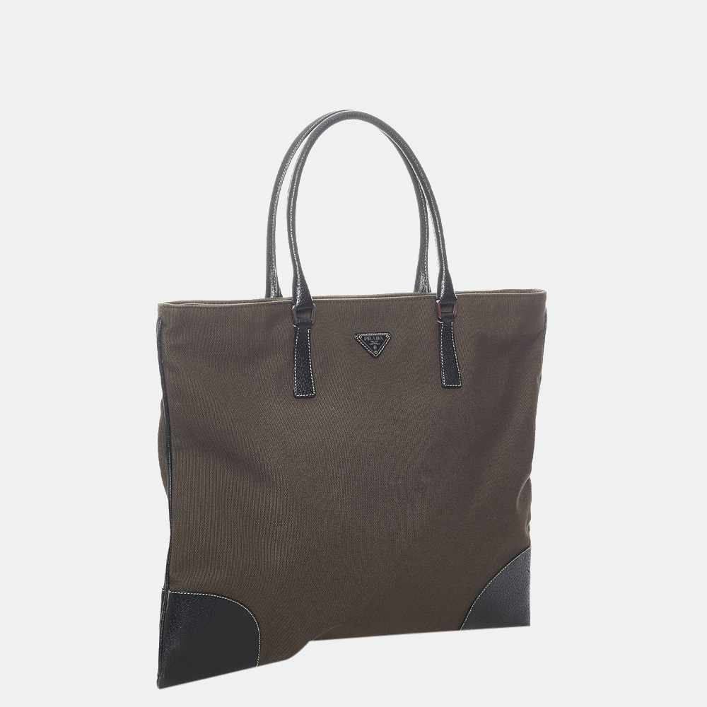 

Prada Brown Canvas Tote Bag