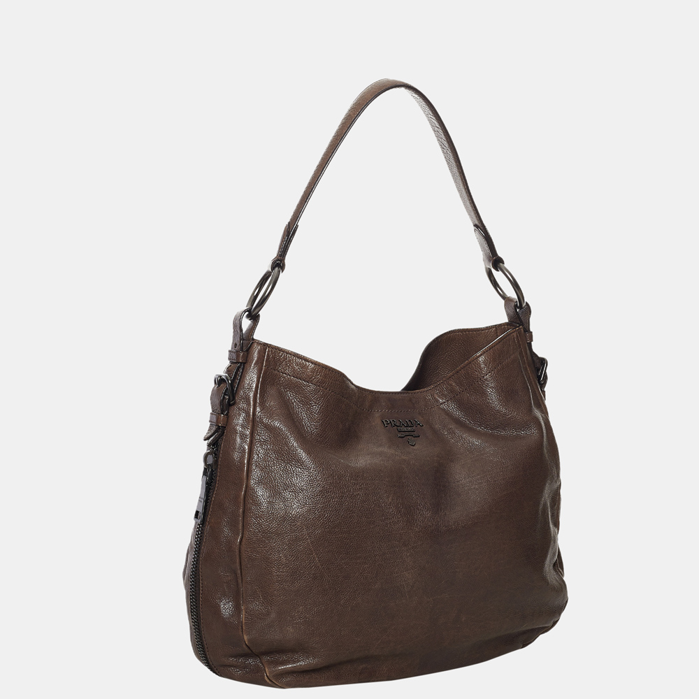 

Prada Brown Vitello Daino Shoulder Bag