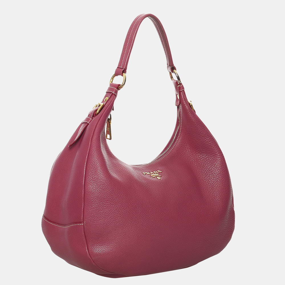 

Prada Pink Vitello Daino Hobo Bag