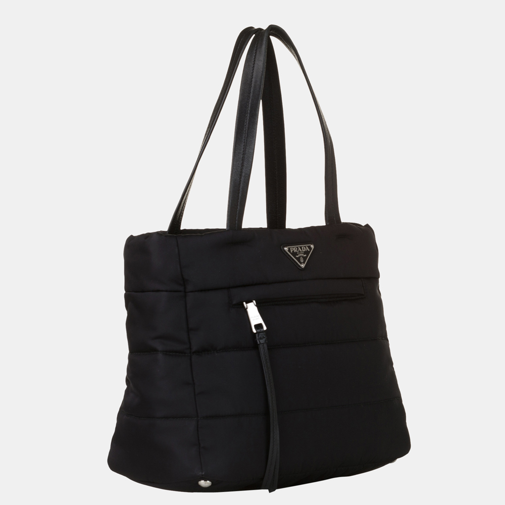 

Prada Black Tessuto Bomber Tote Bag