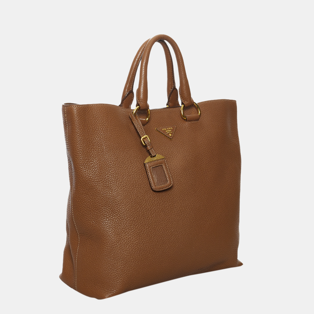 

Prada Brown Vitello Daino Satchel