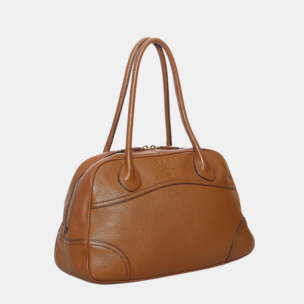 

Prada Brown Vitello Daino Leather Handbag