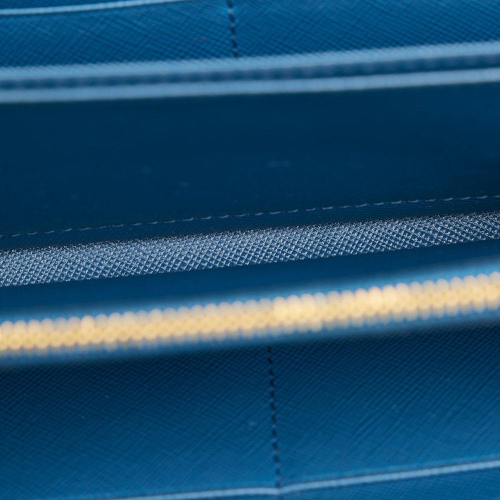 

Prada Blue Saffiano Leather Long Wallet
