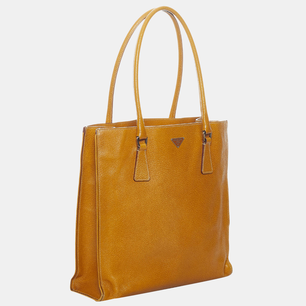 

Prada Brown Vitello Daino Handbag