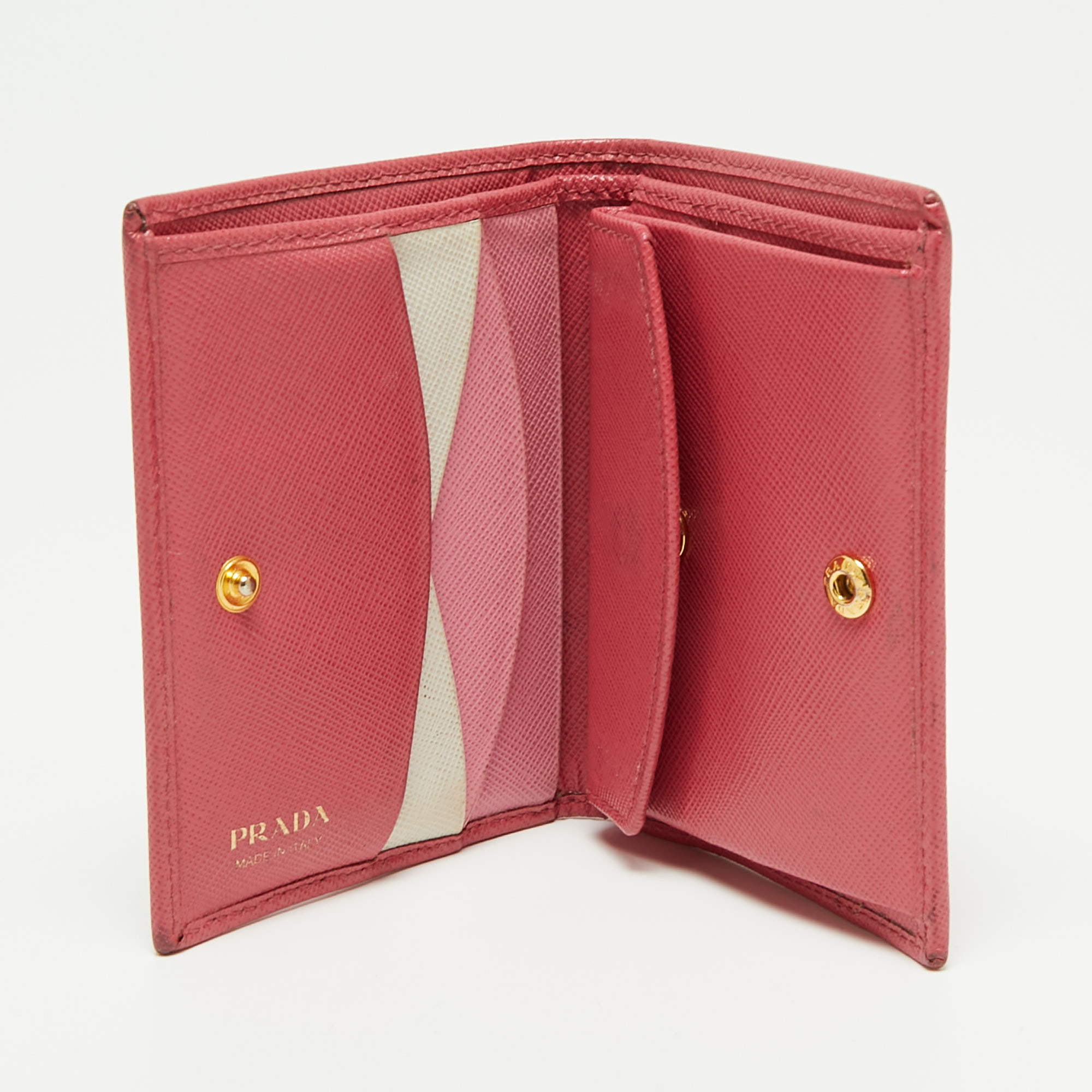 

Prada Pink Saffiano Leather Bifold Card Case