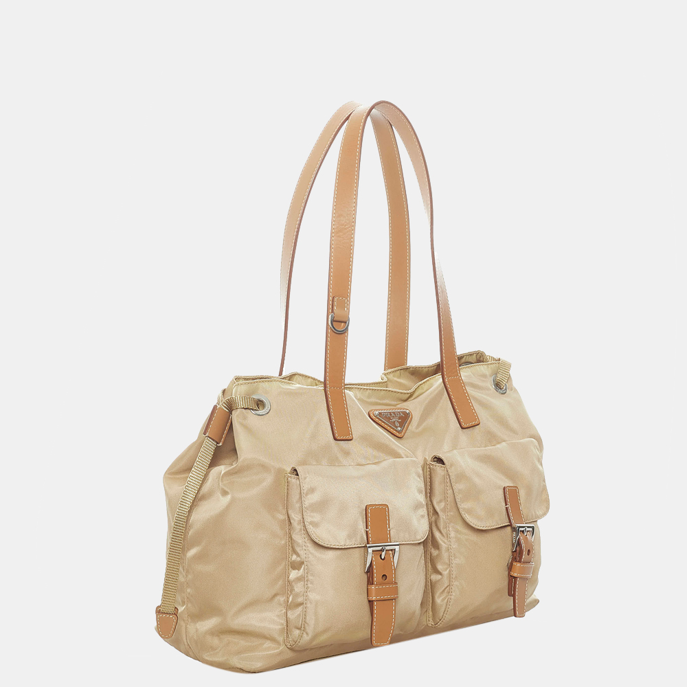 

Prada Beige/Brown Tessuto Tote Bag
