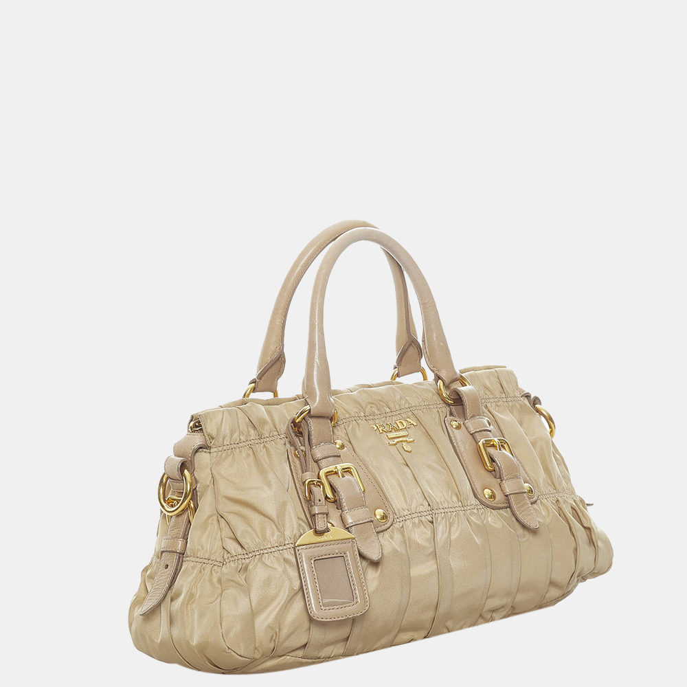 

Prada Brown/Beige Tessuto Gaufre Satchel