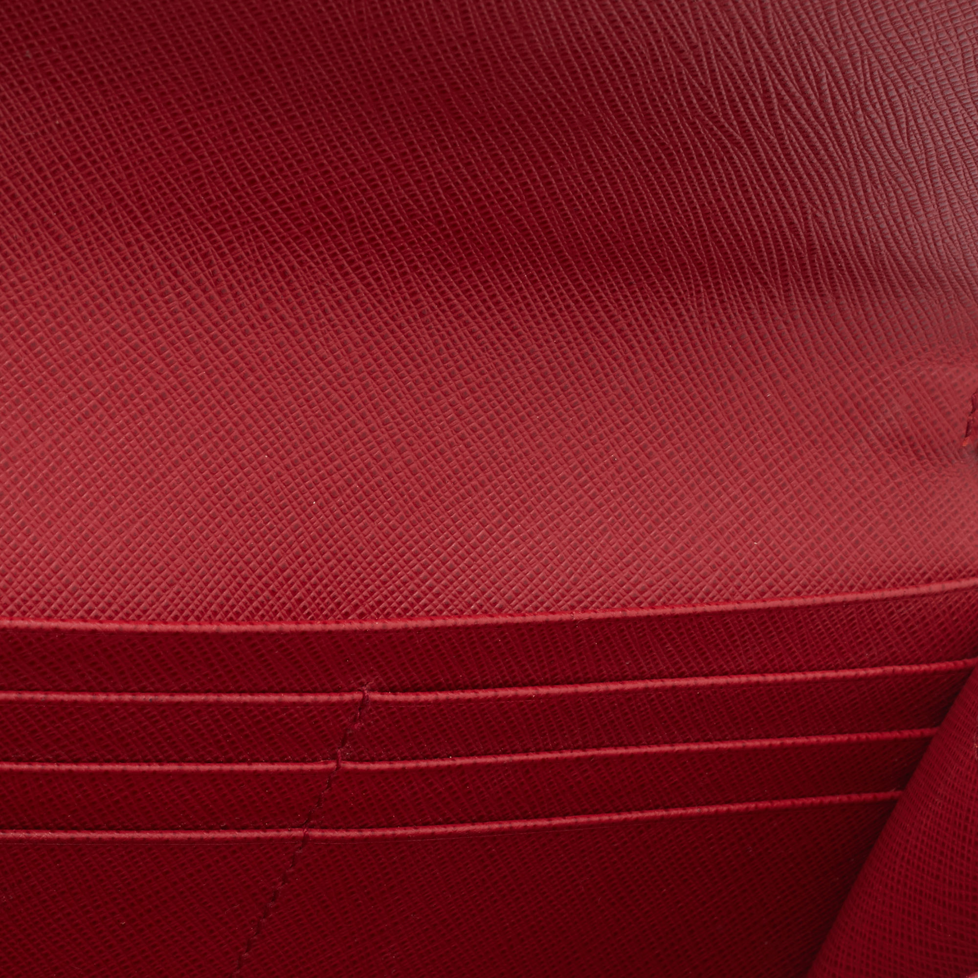 

Prada Red Saffiano Leather Flap Continental Wallet
