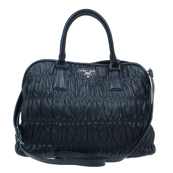 مملوكة مسبقًا Prada Fuoco Nappa Gaufre Leather Double Handle Tote Bag