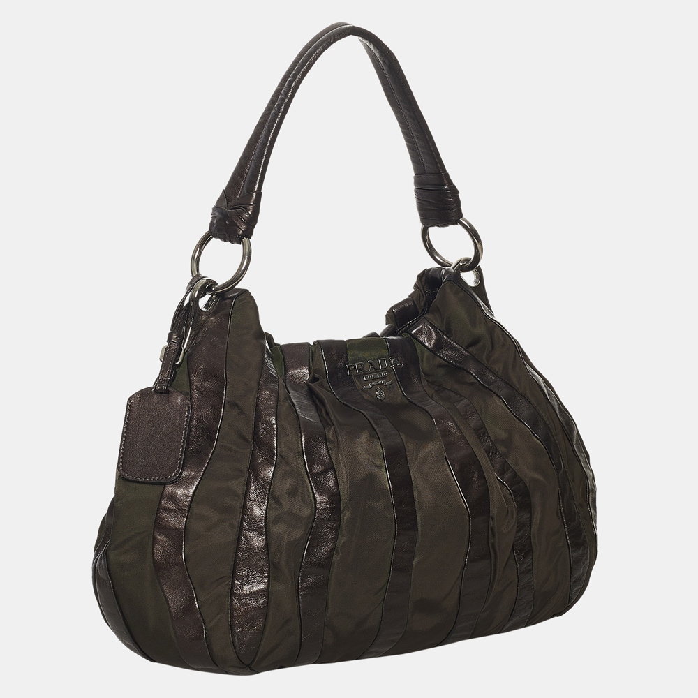 

Prada Black/Brown Tessuto Nappa Waves Tote Bag