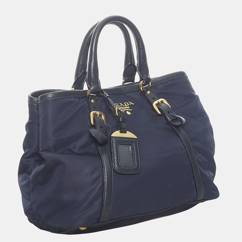 

Prada Blue/Black/Navy Blue Tessuto Satchel