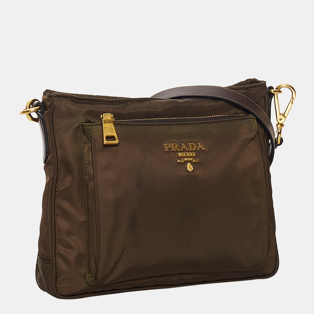 

Prada Black/Brown Tessuto Crossbody Bag