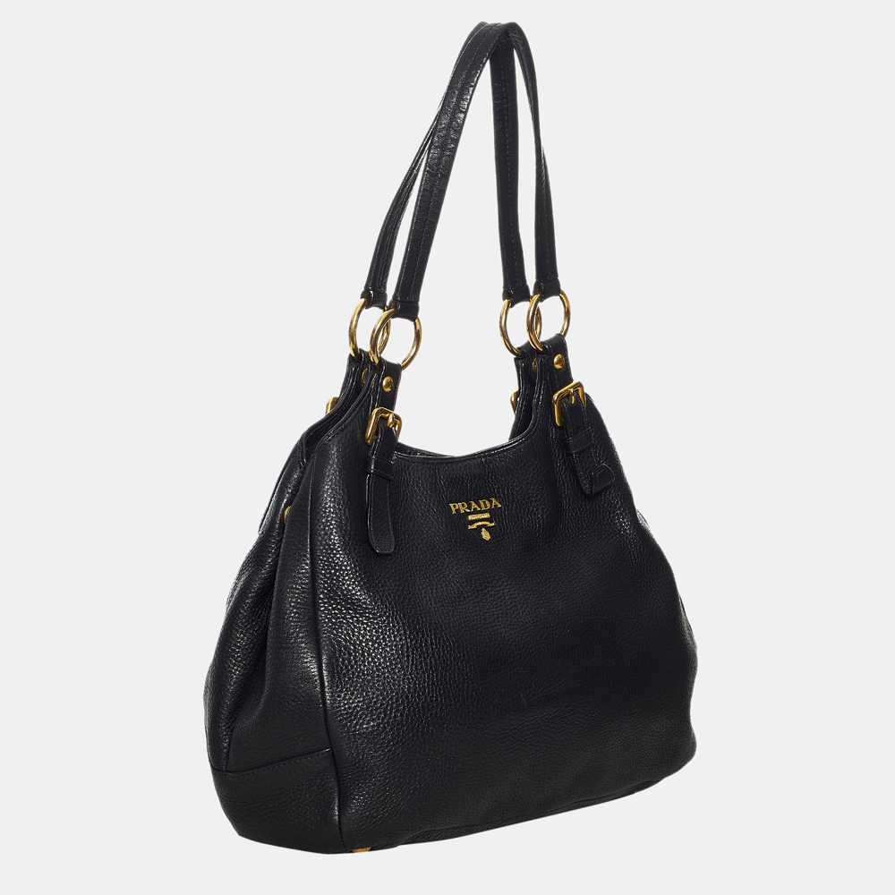 

Prada Black Vitello Daino Tote Bag
