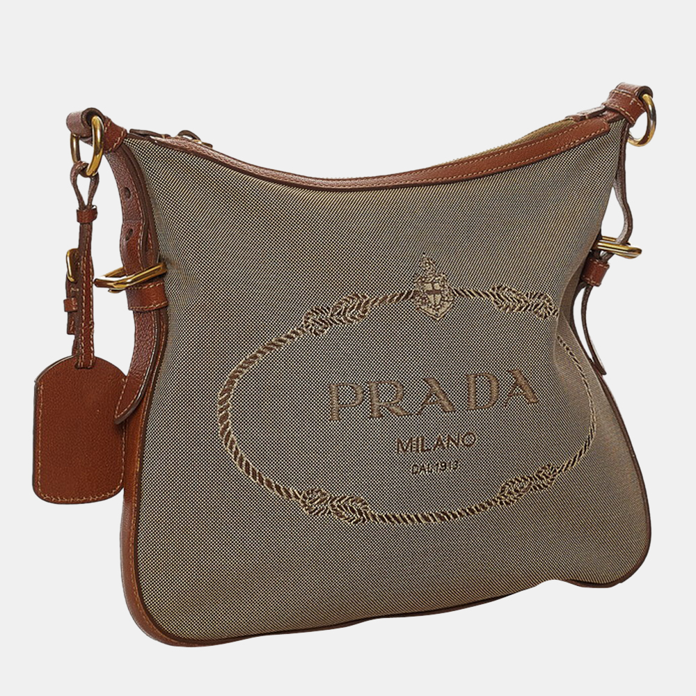 

Prada Brown Canapa Crossbody Bag