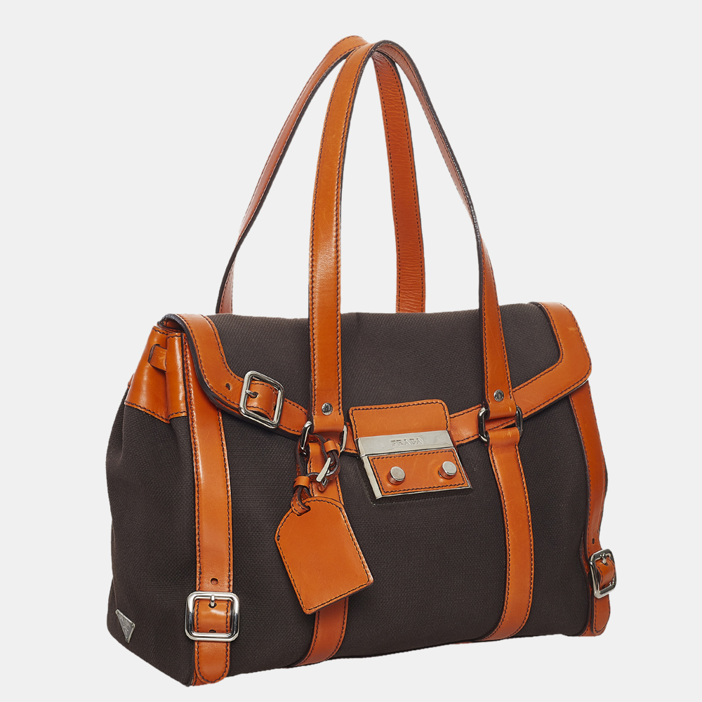 

Prada Black/Brown Nylon Sound Lock Shoulder Bag