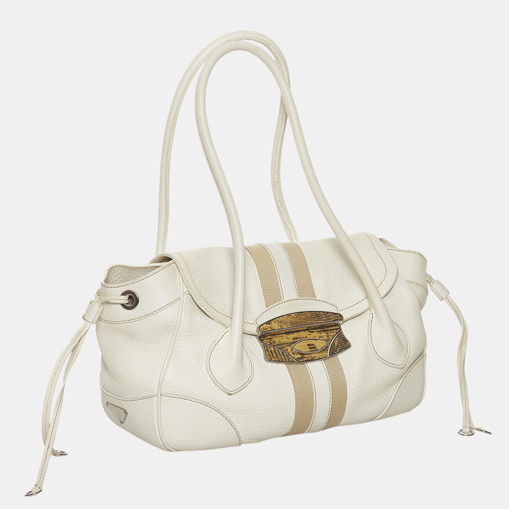 

Prada Beige/Brown/White Calf Leather Shoulder Bag