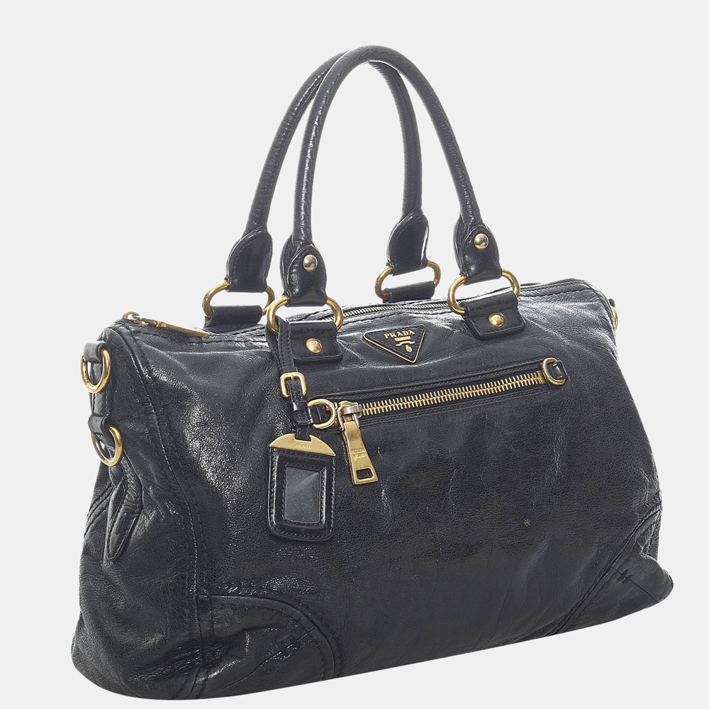 

Prada Black Vitello Shine Handbag