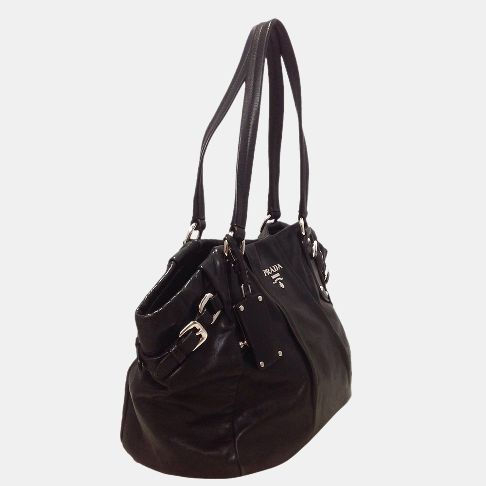 

Prada Black Leather Tote Bag