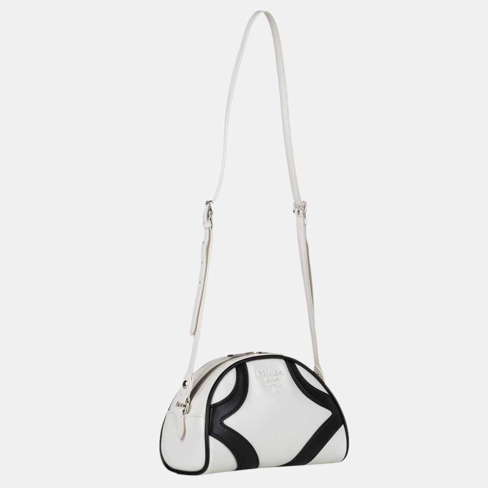 

Prada Black/White Bowling Leather Crossbody Bag