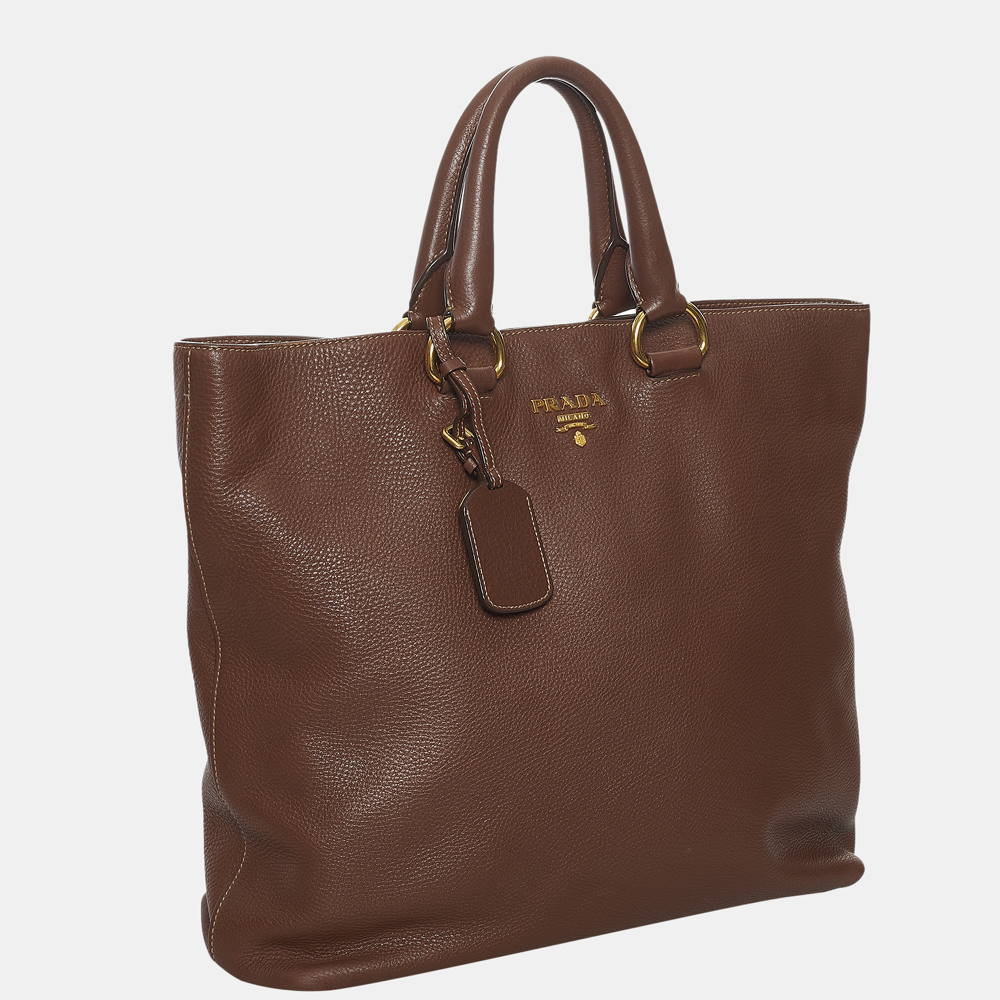 

Prada Brown Vitello Daino Satchel