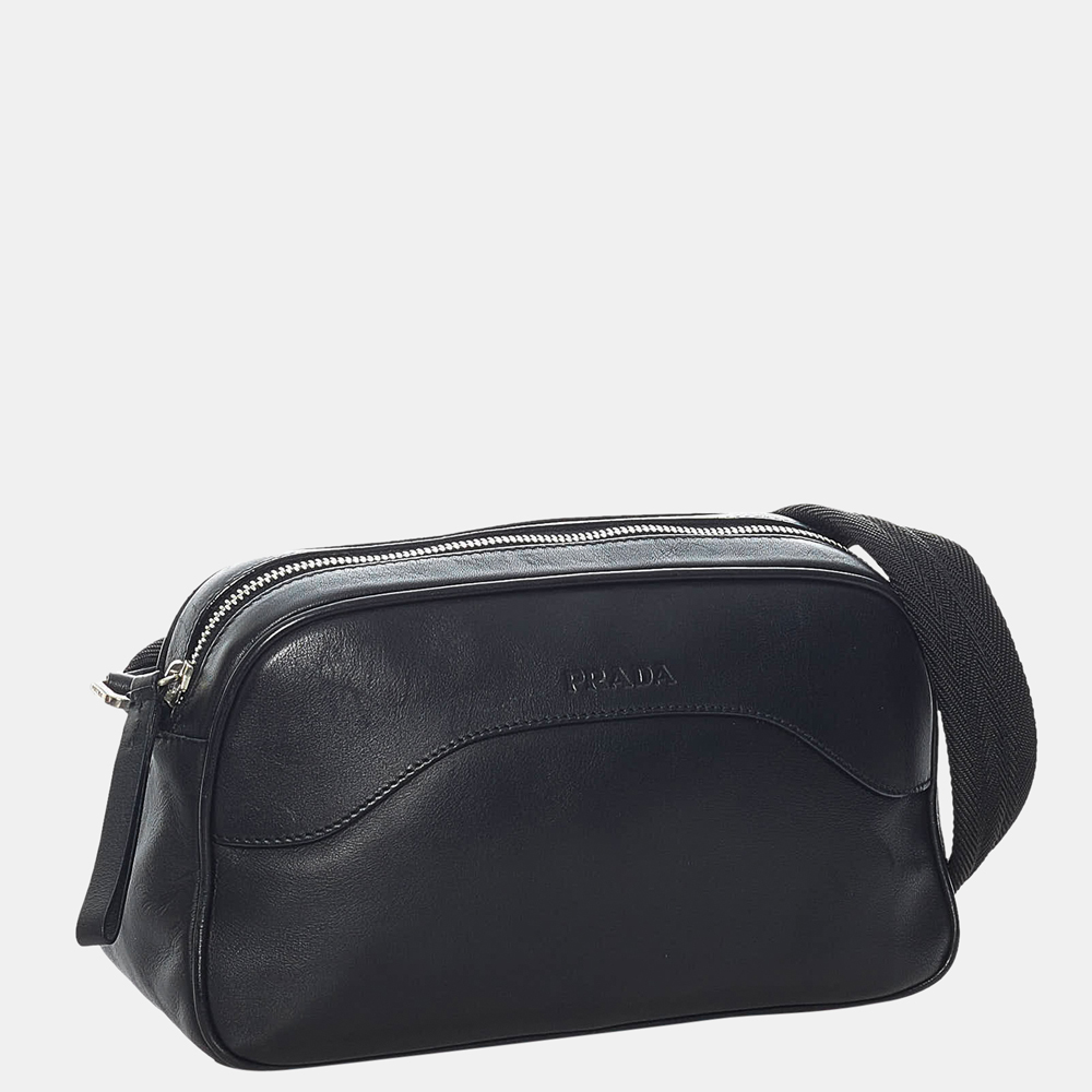 

Prada Black Leather Shoulder Bag