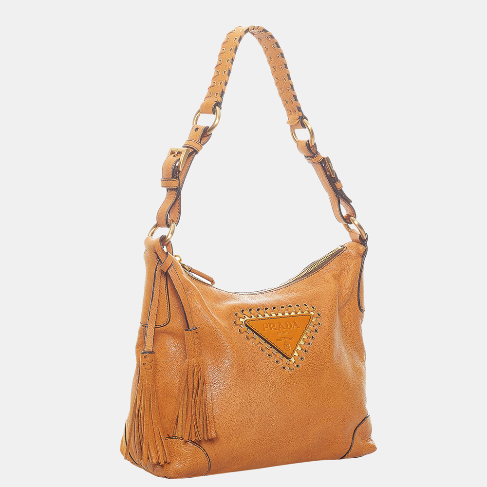 

Prada Brown Leather Shoulder Bag