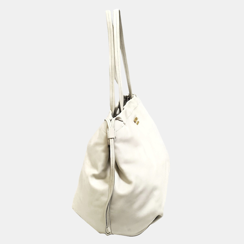 

Prada White Leather Tote Bag