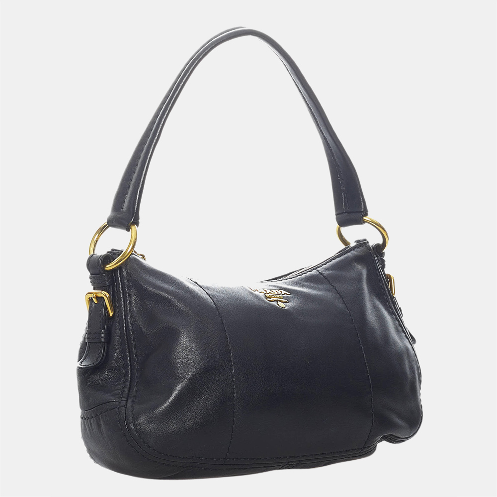 

Prada Black Leather Shoulder Bag
