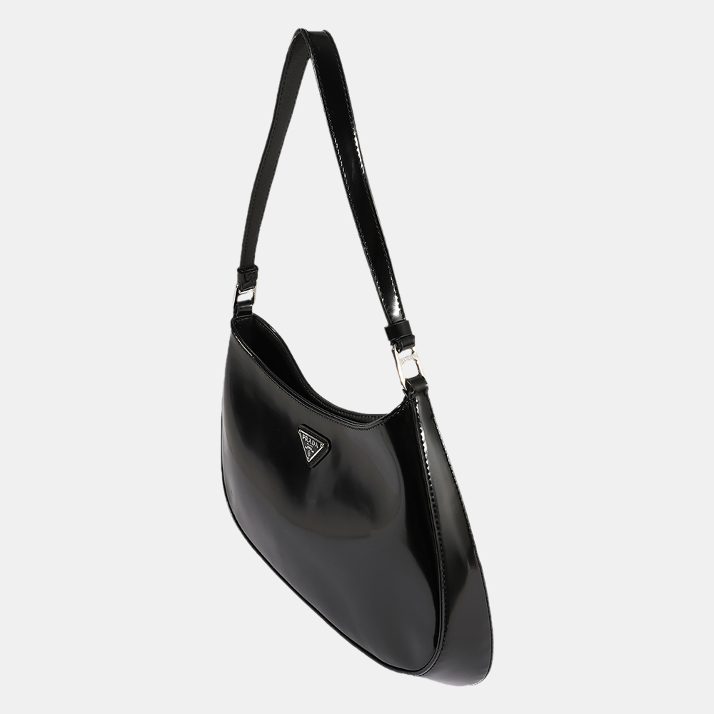 

Prada Black Brushed Leather Cleo Bag
