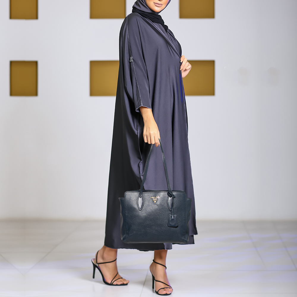 

Prada Blue Leather Tote