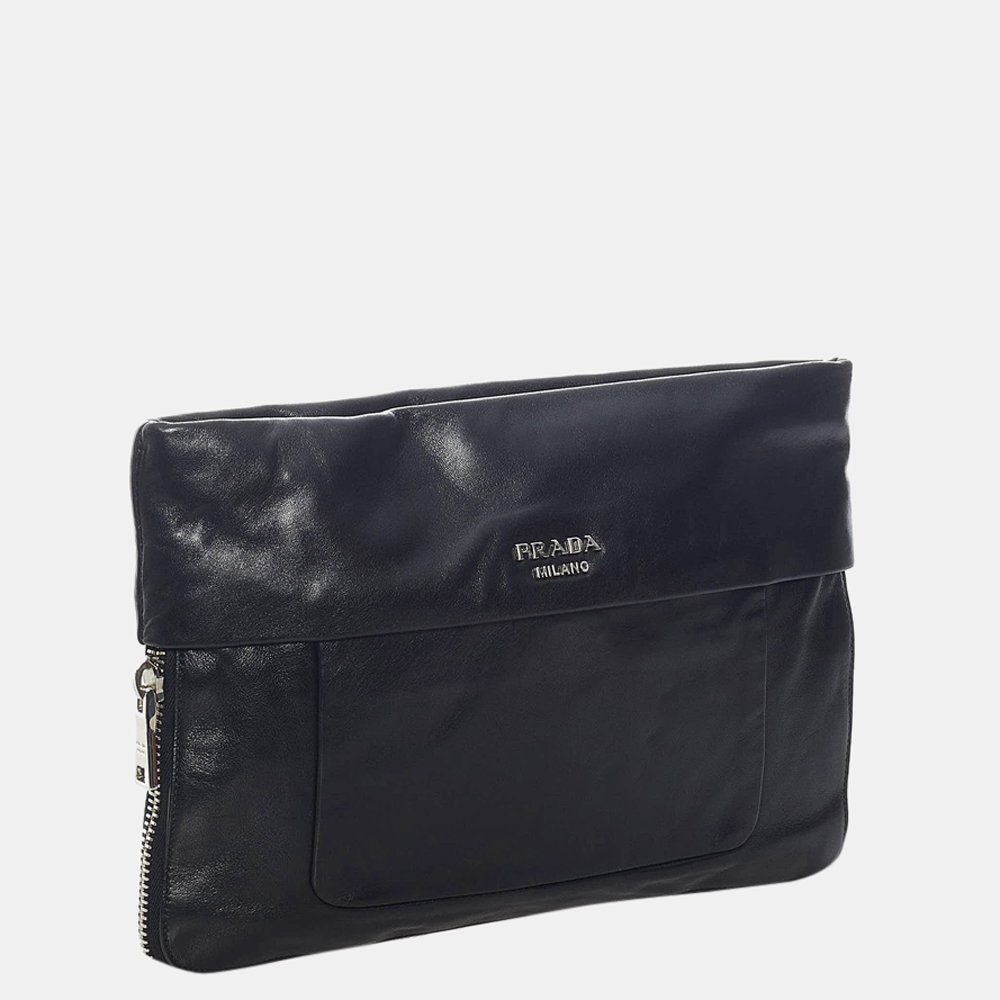 

Prada Black Leather Clutch Bag