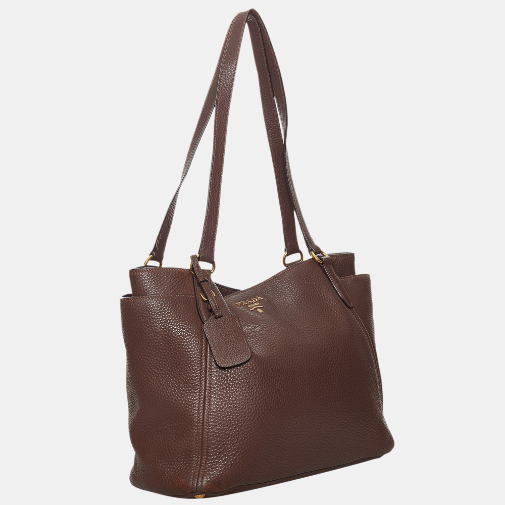 

Prada Brown Vitello Daino Tote Bag